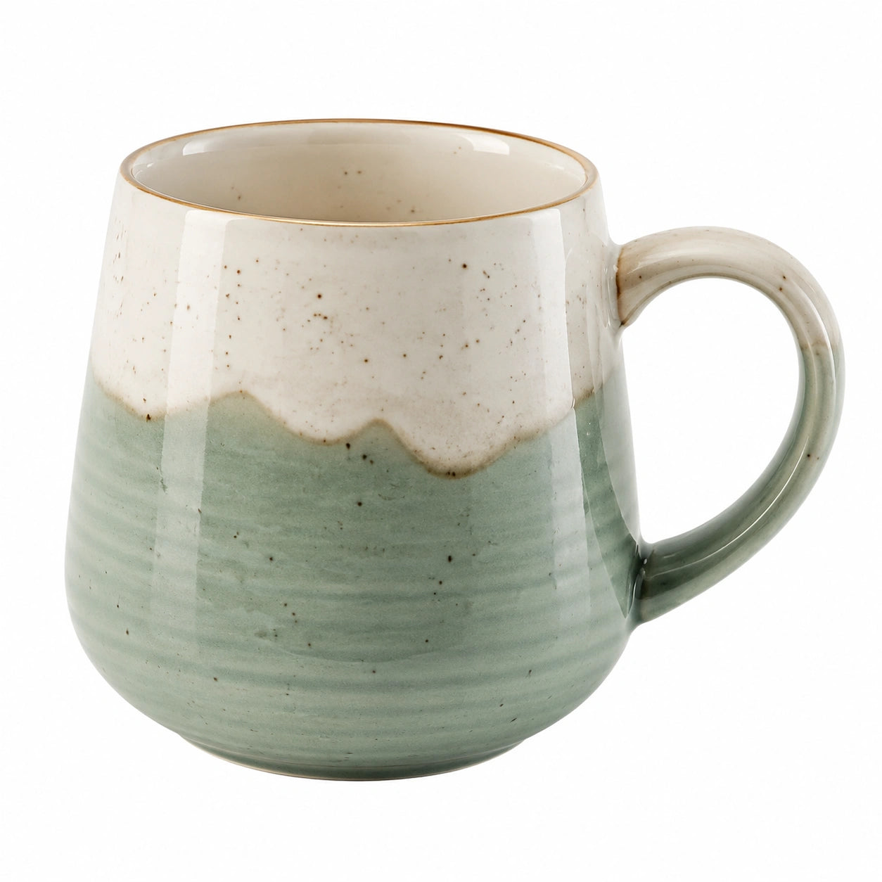 Keramiktasse 350ml Grün/Creme