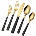 5-teiliges Besteckset Gold Schwarz