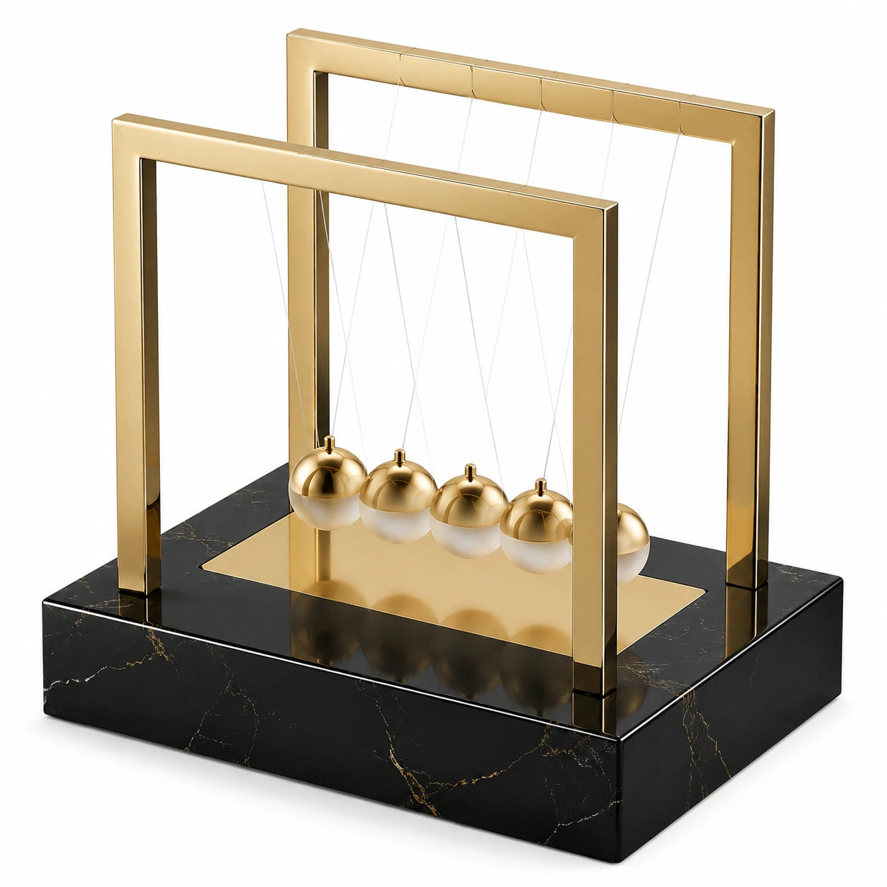 Newton Pendel Tischdekoration mit Metallkugeln in Gold