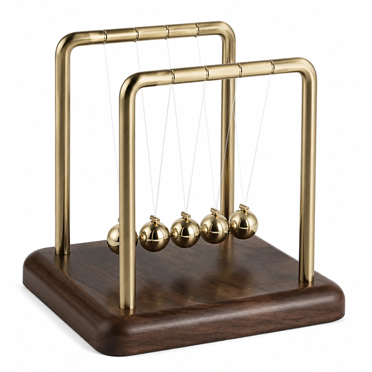 Newtonpendel Gold Braun Schreibtischspielzeug