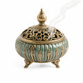 Orientalisches Räuchergefäß in Grün-Gold mit Antikem Design