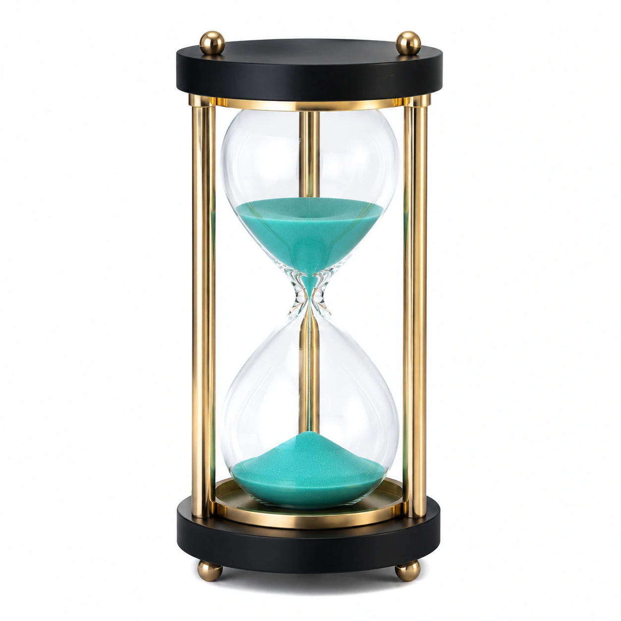 Sanduhr 25 cm Grün Gold mit schwarzem Rahmen