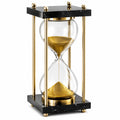 Elegante Sanduhr Gold-Schwarz mit Glas und Metall, Dekoration 60 Minuten