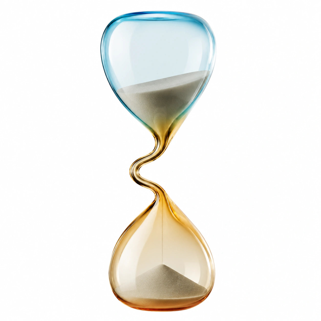 Glas Sanduhr Dekoration Zickzack-Design Blau und Gold