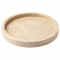 Rundes Serviertablett aus Stein Beige 30 cm