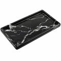 Rechteckiges Tablett in schwarzer Marmoroptik, 30x15 cm