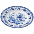 Runder Essteller mit blau-weißem Blumenmuster, 30 cm