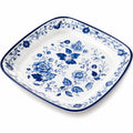 Porzellanteller Quadratisch mit Blau-weißem Blumenmuster