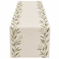 Tischläufer mit Blätterdesign Beige Grün 180x35cm