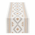 Jacquard Tischläufer Beige Grau Weiß 40x200 cm
